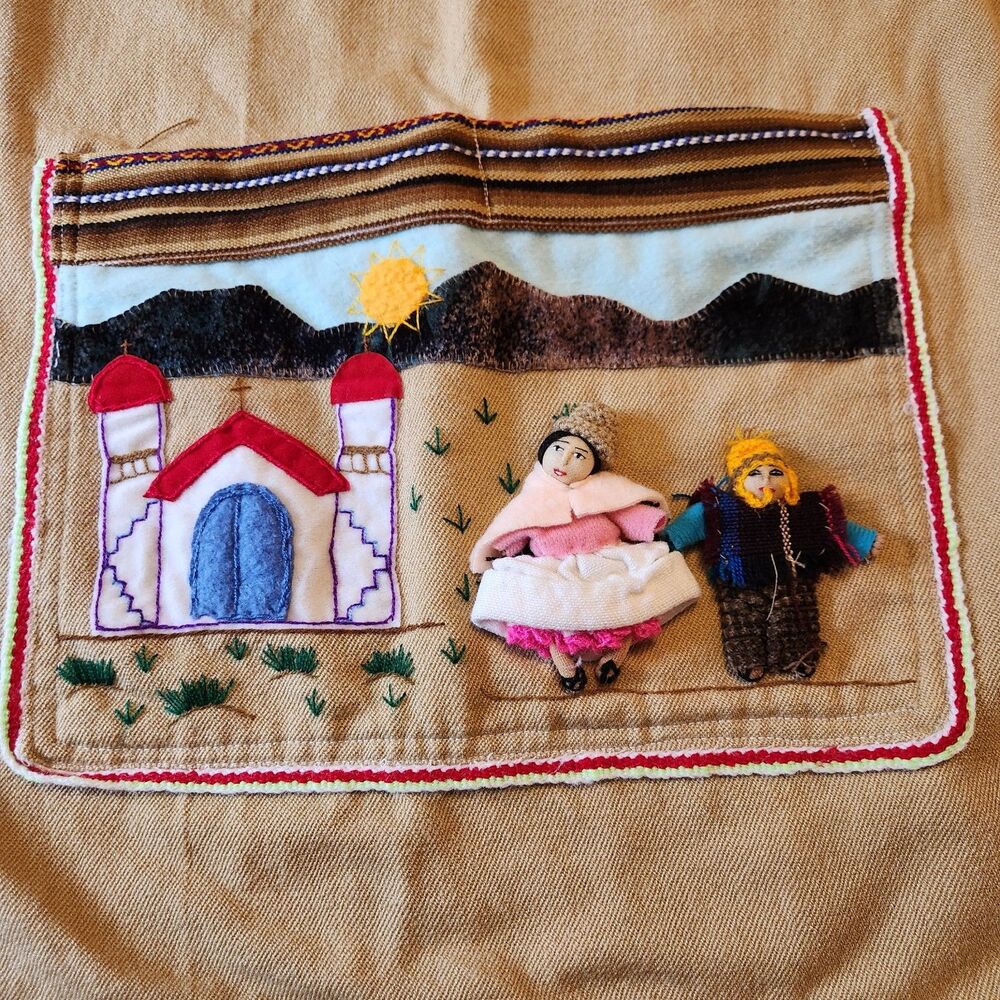 Unique Southwest Bib-style Apron With Front Pockets  Measurements In Photos